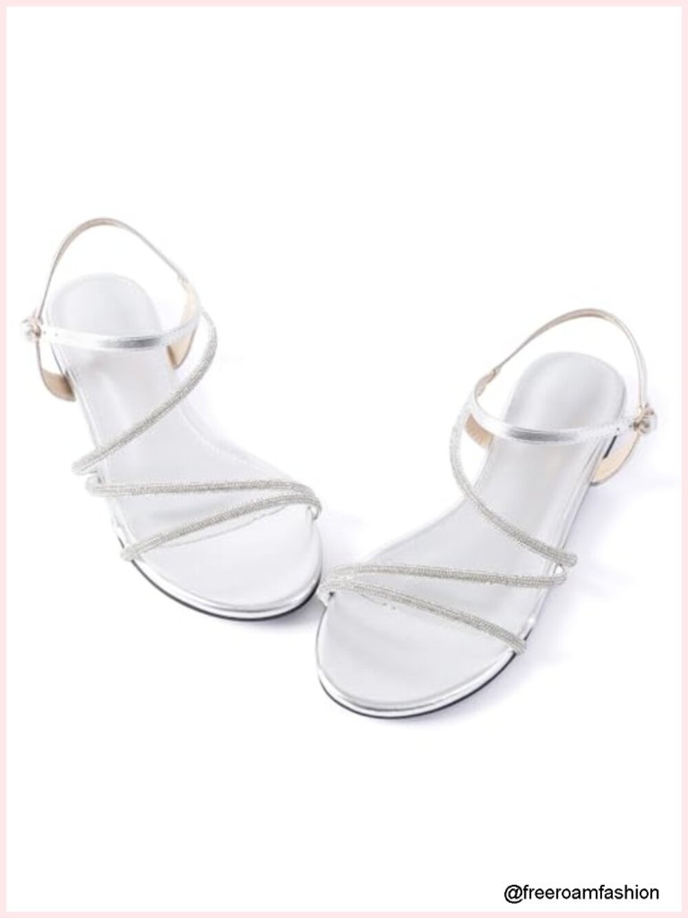 Rhinestone Flat Sandals Strappy Gladiator Ankle Strap Open Toe Comfortable